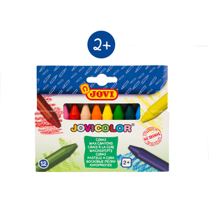 JOVI 12 MAXI-CRAYONS À LA CIRE COLORIS ASSORTIS