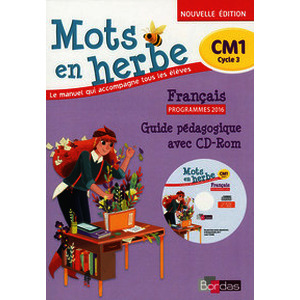 Mots en herbe Français CM1 2017 Livre du Maître avec CD-Rom