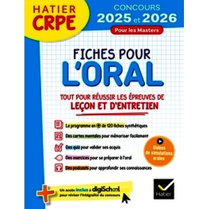 Hatier CRPE - Fiches pour l'épreuve orale de leçon et d'entretien - 2025/2026