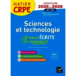 Sciences et Techno - CRPE 2025-2026 - Epreuve écrite d'admissibilité