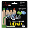 ULMAX 4 CRAYONS COLORIS ASSORTIS + 1 MICROFIBRE + 1 TC