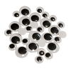 30 YEUX MOBILES RONDS NOIR ADHÉSIF 2 GRANDES TAILLLES ASSORTIES