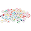 1200 PERLES RONDES BLANCHES LETTRES COLORIS ASSORTIS