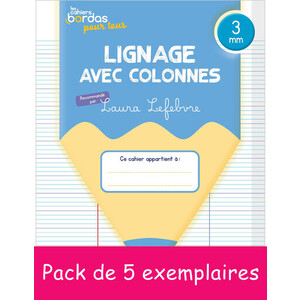 5ex Cahiers Bordas pour tous - lignage avec colonnes 3,0mm - 2024 - PCF