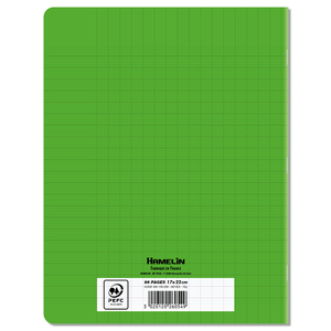 CAHIER PP VERT 17X22 96P SÉYÈS 70G PIQURE