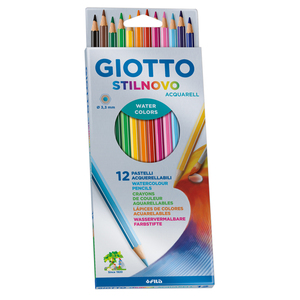 STILNOVO AQUARELLABLE 12 CRAYONS COULEURS ASSORTIS