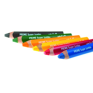 EDU3 PRIME SUPER JUMBO ÉTUI 6 CRAYONS COULEURS ASSORTIS