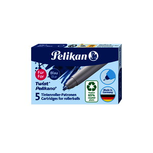 5 CARTOUCHES ROLLER PELIKANO TWIST ECO COLORIS BLEU