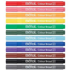 ETUI 12 FEUTRES COLOURBROAD BEROL PTE MOYEN. ASS.