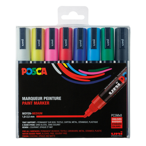 POSCA PC-5M 8 MARQUEURS COLORIS ASSORTIS