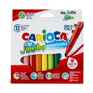 CARIOCA JUMBO 12 FEUTRES COLORIS ASSORTIS