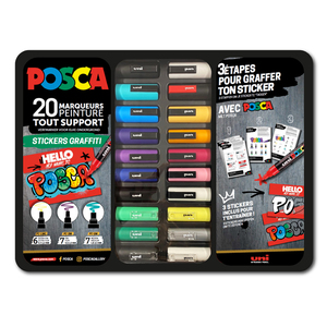 POSCA MALLETTE METAL DE 20 MARQUEURS 