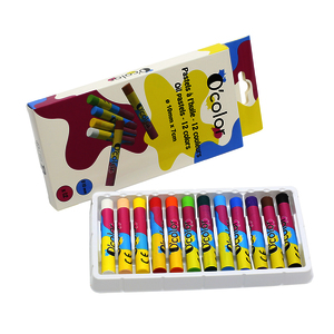 12 PASTELS À L'HUILE 10MMX7CM COLORIS ASSORTIS