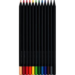 BLACK EDITION 12 CRAYONS COULEURS COLORIS ASSORTIS