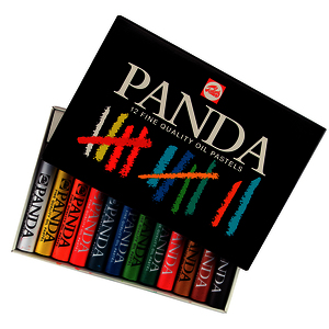 PANDA 1 LOT DE 12 PASTELS A L'HUILE COLORIS ASSORTIS