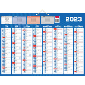 CALENDRIER GRAND FORMAT 40,5X55CM SEPTEMBRE/DÉCEMBRE