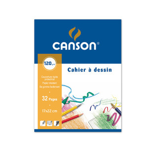 CAHIER DESSIN CANSON BLANC UNI 32 P. 17X22CM