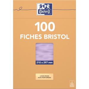 FICHES 210X297 BRISTOL UNI ROSE