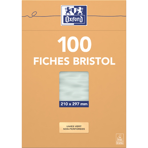 FICHES 210X297 BRISTOL UNI VERT