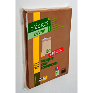 50 POCHETTES KRAFT 229X324MM