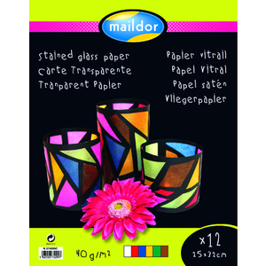 PQT 12 FS PAPIER VITRAIL POCHETTE 23X33CM