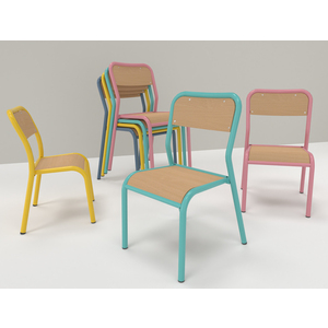 CHAISE 401 TAILLE 2 COLORIS HETRE/VERT D'EAU