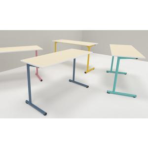 TABLE S2 2 PERSONNES 50*1300 T5 JAUNE GENET - PLATEAU SERINGA - CHANT ABS BLANC