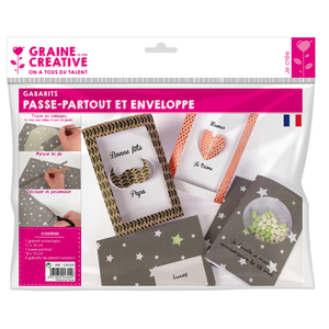 LOT DE 5 GABARITS P/PASSE-PARTOUTS ET ENVELOPPES