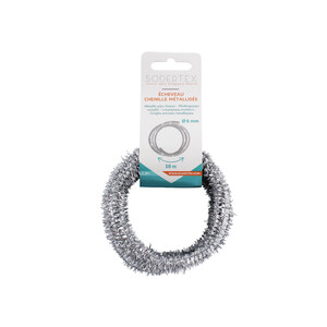 CHENILLE 6MM ÉCHEVEAU 10M ARGENT