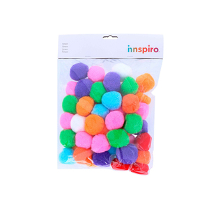 50 POMPONS 50MM COLORIS ASSORTIS