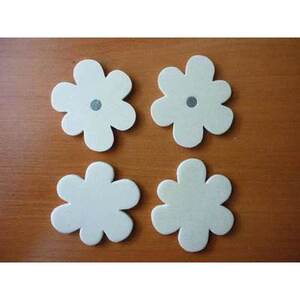 LOT DE 4 FLEURS BOIS MAGNET