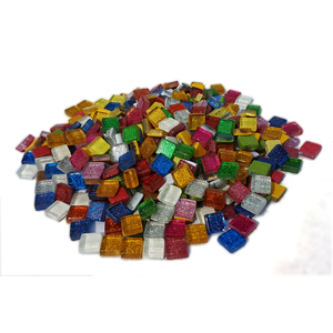 MOSAÏQUES VERRE CARRÉES PAILLETÉES 1X1CM POT DE 500G