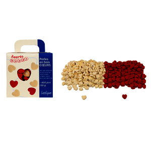 400 PERLES C?URS 2 COLORIS ASSORTIS