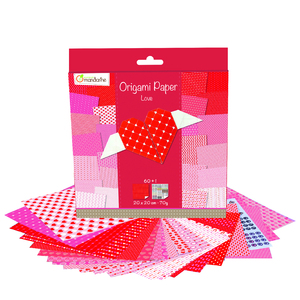 ORIGAMI PAPER LOVE,20 X 20 CM LOT 60 FS