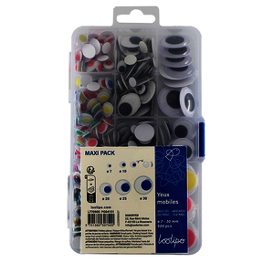 500 YEUX MOBILES TAILLES, FORMES ET COLORIS ASSORTIS