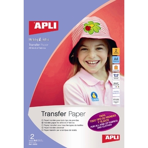 PAPIER POUR TRANSFERTS TISSU - 2 FEUILLES