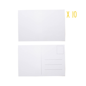 10 CARTES POSTALES CARTON 10 X 15 CM COLORIS BLANC