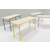 TABLE AXIS 2 PERSONNES 50*1300 T6 JAUNE GENET - PLATEAU SERINGA - CHANT ABS BLANC