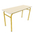 TABLE AXIS 2 PERSONNES 50*1300 T6 JAUNE GENET - PLATEAU SERINGA - CHANT ABS BLANC